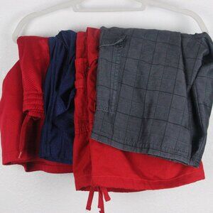 BUNDLE, 4 Shorts, men's M to L (32-34) 1 gray, 2 red, 1 blue, SOME WEAR AND TEAR